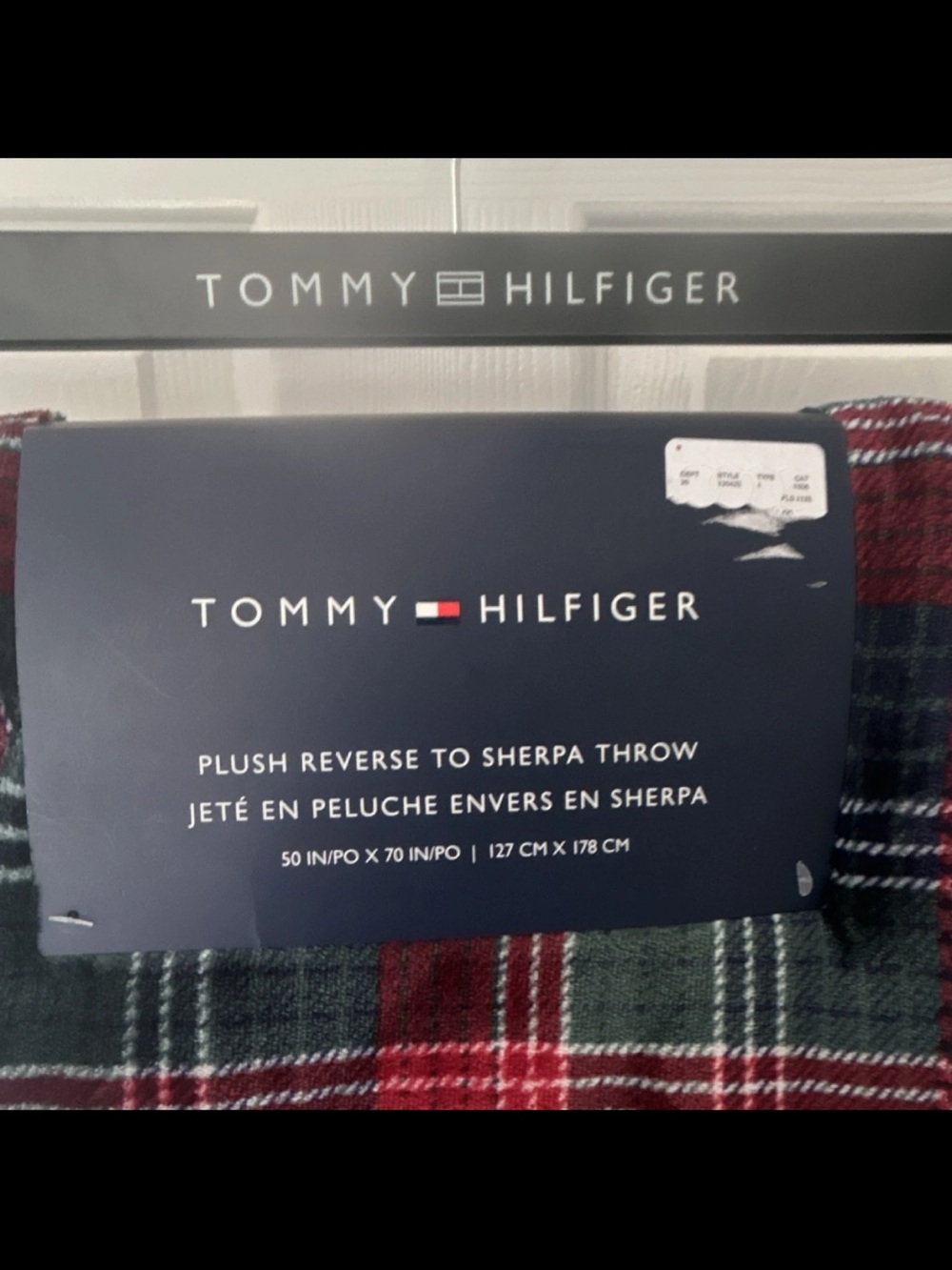 Tommy Hilfiger Red & Green Plaid Cozy Throw Blanket